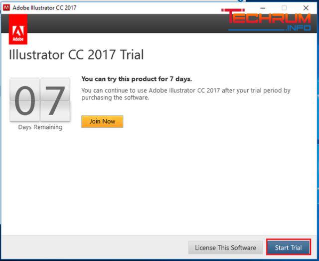 Sau khi phần mềm cài đặt xong, bấm chọn Start Trial 