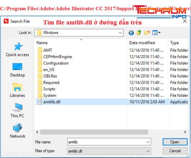 Trong thư mục cài đặt, mở file amtlib.dll