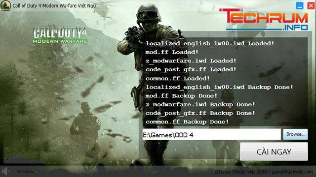 cài đặt game Call Of Duty 4 việt hóa 2