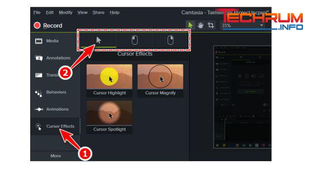 cách làm chuột có vùng sáng khi sử dụng Camtasia 9 