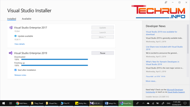 Cài đặt Visual Studio 2019