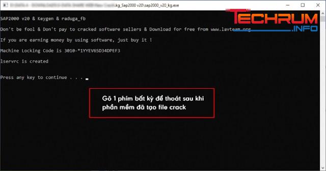Bước 2: Sau khi chạy file c.r.@.c.k xong, bấm chọn 1 phím bất kỳ để thoát. 