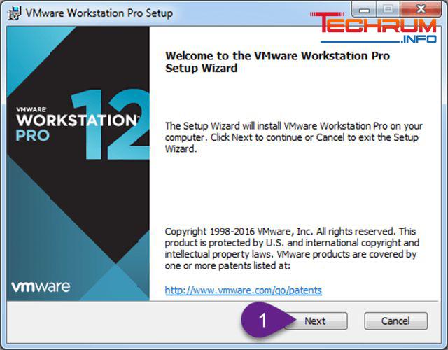 Bước 1: Sau khi tải Vmware 12 từ link trên về, tiến hành giải nén file. Sau đó mở và chạy file .exe => bấm chọn Next.