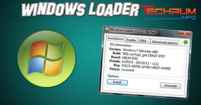 Thông tin về phần mềm Windows Loader 2.2.2