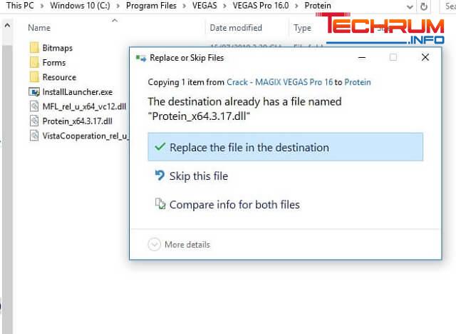 Bước cuối cùng: Nhấn “Replace the file in the destination” tiếp tục với bước ấn vào “Continue”.