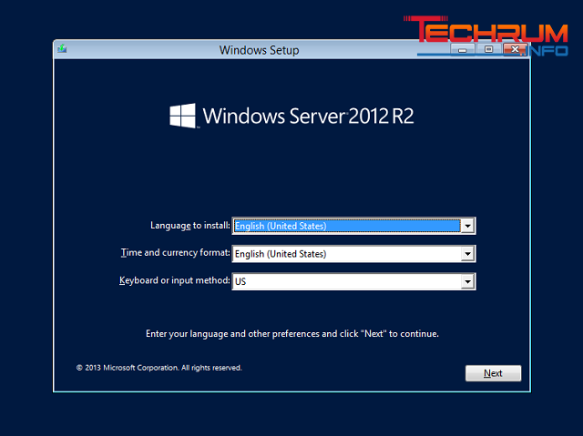 Bước 3 - Cài đặt Windows Server 2012 R2
