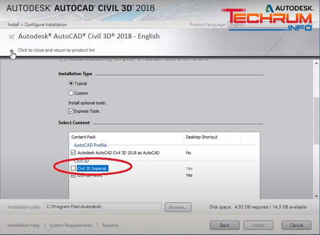 Bước 5 - Cài đặt AutoCAD Civil 3D 2018