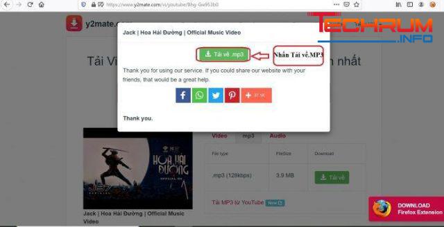 Bước 3 file MP3 trên YouTube bằng y2mate.com 