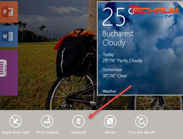 Gỡ ứng dụng cài từ Microsoft Store và chương trình từ màn hình Start