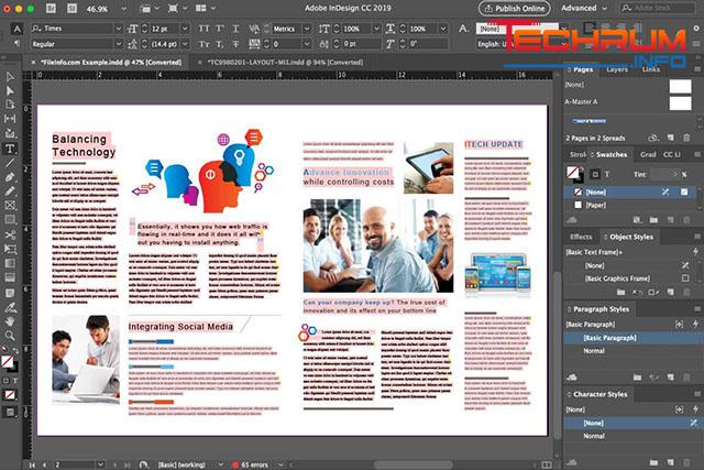 Một số tính năng chính trong Adobe Indesign CS6