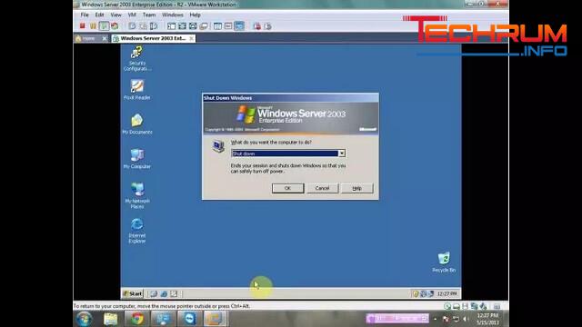 Cuối cùng nhấp vào Power on this Virtual Machine để VMware thực hiện cài đặt hệ điều hành Windows Server 2003.