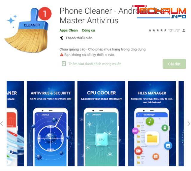 Phần mềm dọn dẹp Phone Cleaner