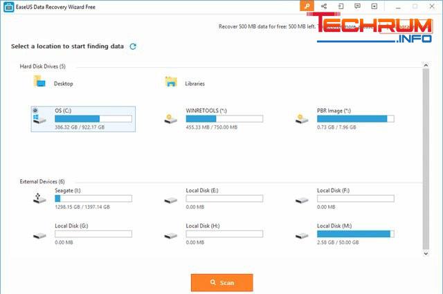 phần mèm khôi phục dữ liệu EaseUS Data Recovery Wizard