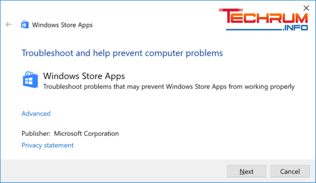 Windows Store Apps Troubleshoot