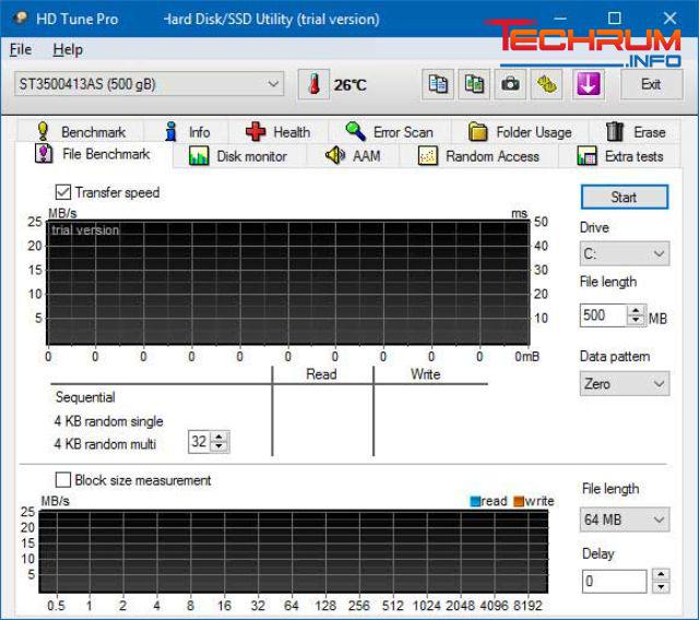 phần mềm test tốc độ ổ cứng HD Tune 