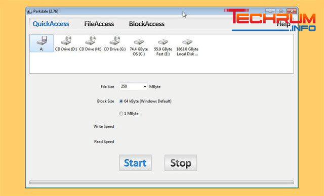 phần mềm test tốc độ ổ cứng Parkdale