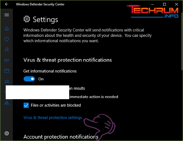 tắt window defender trong win 10 bằng Settings