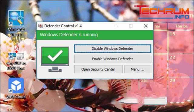 tắt window defender trong win 10 bằng phần mềm