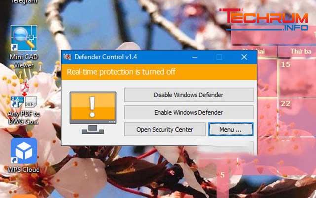 tắt window defender trong win 10 bằng phần mềm