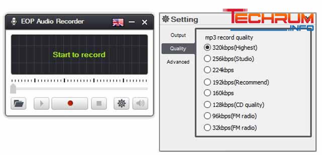 Phần mềm ghi âm ca nhạc EOP Audio Recorder