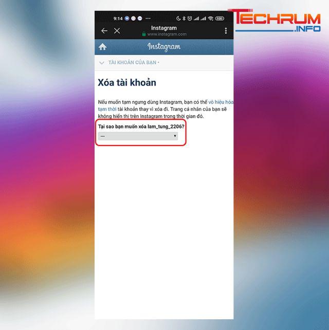 Xóa Instagram trên điện thoại bước 2