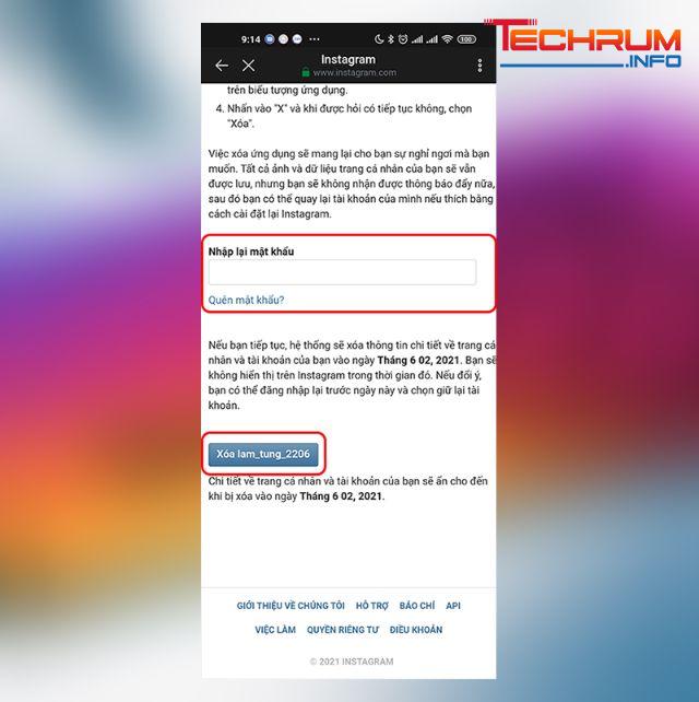 Xóa Instagram trên điện thoại bước 3