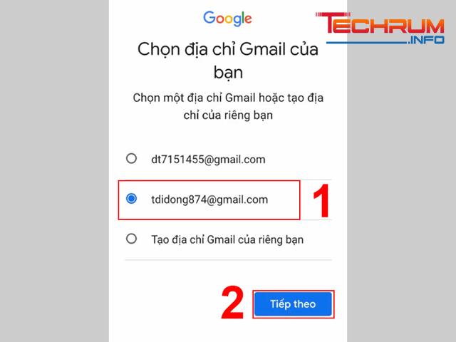 Cách tạo tài khoản Gmail trên điện thoại bước 3