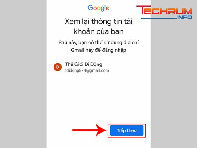 Cách tạo tài khoản Gmail trên điện thoại bước 6