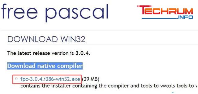 Tải và cài Free Pascal cho Win 10 32-bit
