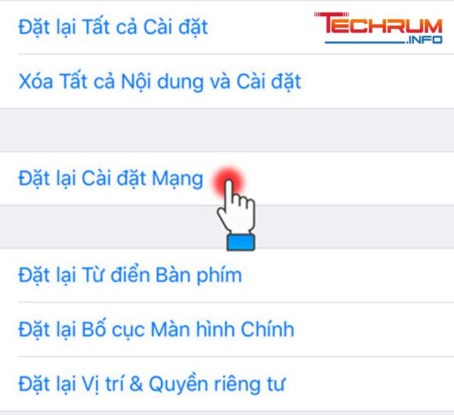 Reset trình cài đặt wifi