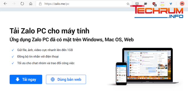 Zalo Web + Phần mềm Zalo trên máy tính