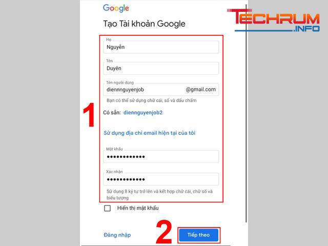 Tạo Gmail trên iPhone bước 1