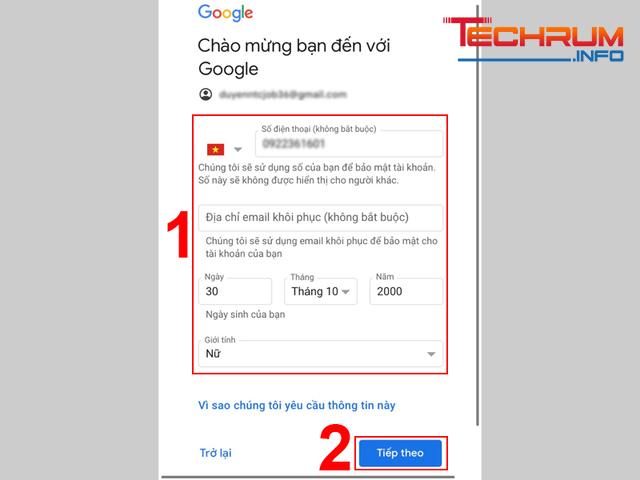 Tạo Gmail trên iPhone bước 3