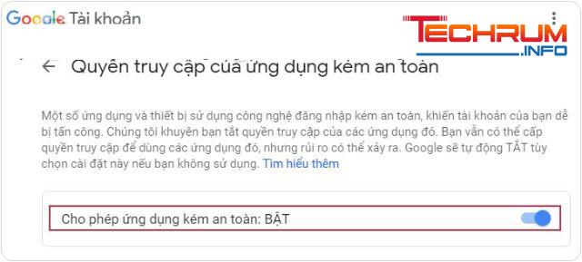 Bật Quyền truy cập bước 6