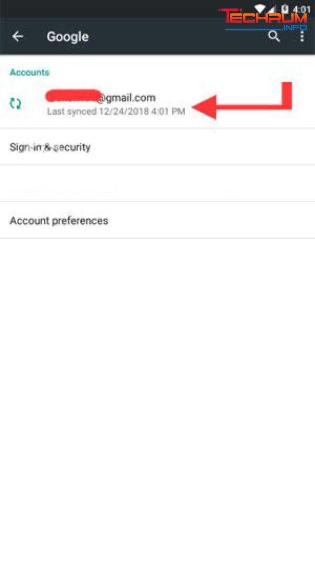 Cách xoá tài khoản Google trên Android bước 2