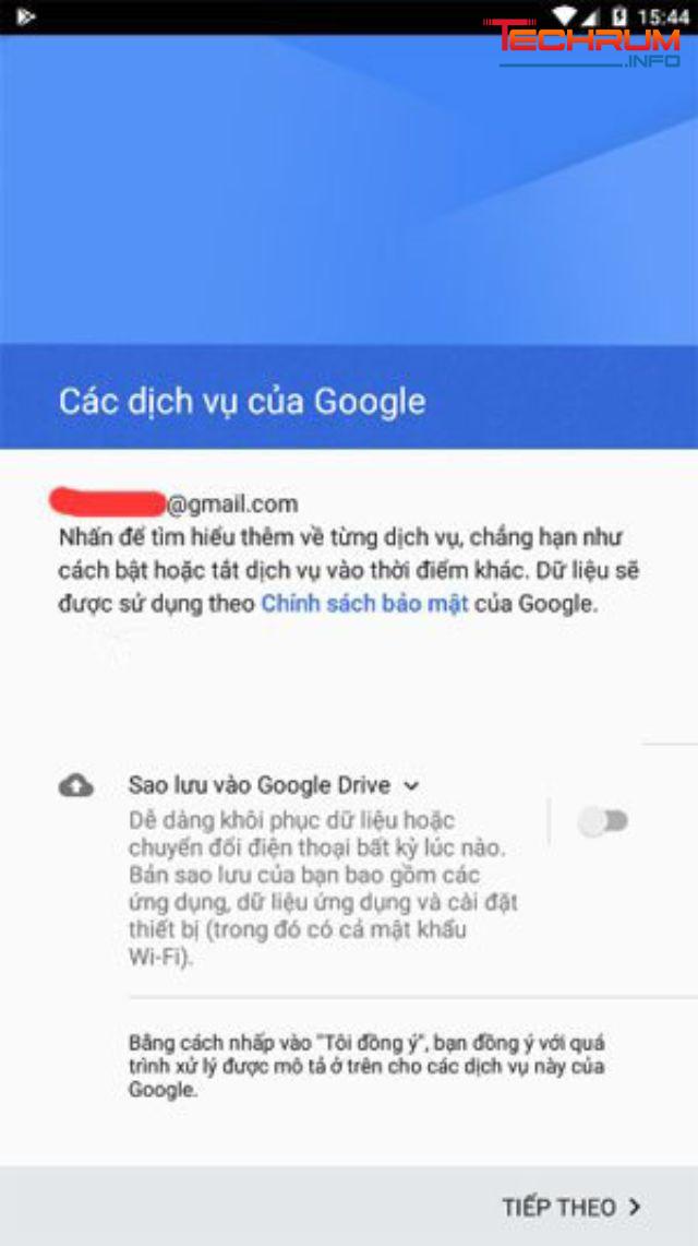 Cách thêm tài khoản Google trên thiết bị Android bước 2-3