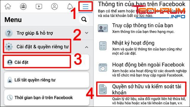 Khóa tài khoản Facebook vĩnh viễn trên điện thoại bước 1