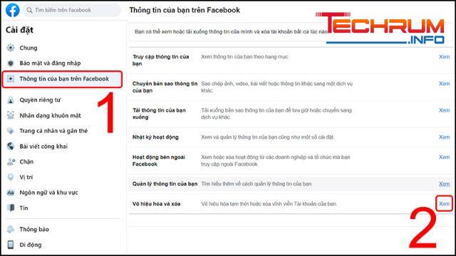 Khóa tài khoản Facebook tạm thời trên máy tính bước 3