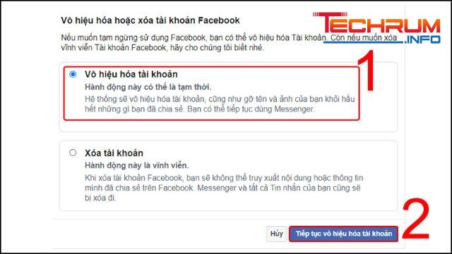 Khóa tài khoản Facebook tạm thời trên máy tính bước 4