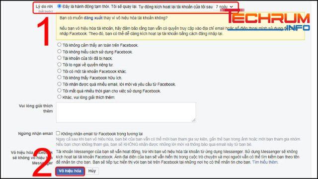 Khóa tài khoản Facebook tạm thời trên máy tính bước 6