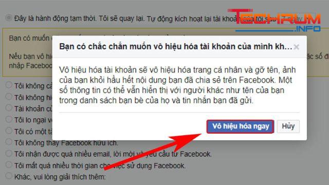 Khóa tài khoản Facebook tạm thời trên máy tính bước 7