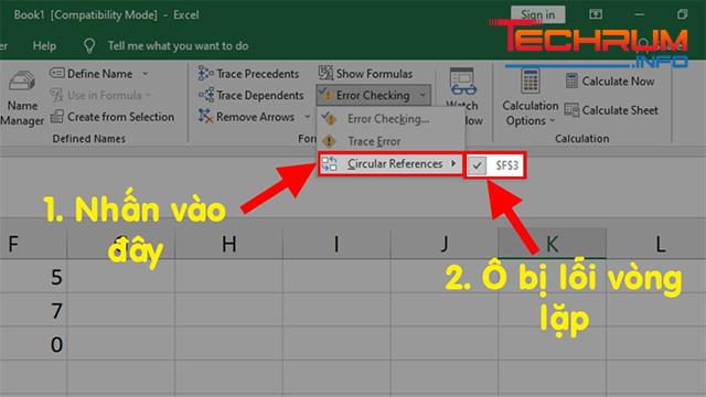 Cách sửa lỗi Excel không nhảy công thức bằng cách sửa lỗi vòng lặp 3