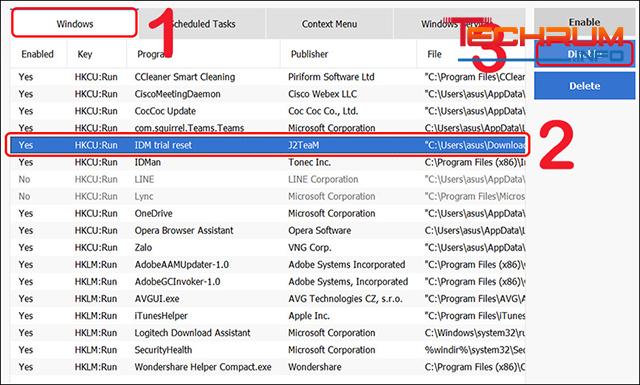 Tắt chương trình khởi động cùng Windows bằng CCleaner bước 3