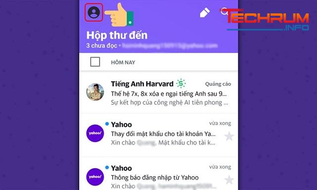 Cách xóa tài khoản Yahoo trên điện thoại 1