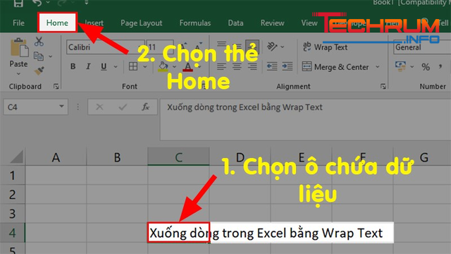 Sử dụng công cụ Wrap Text 2