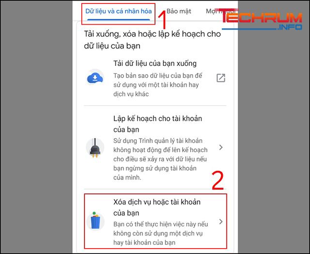 Cách xóa tài khoản Gmail vĩnh viễn trên điện thoại 2