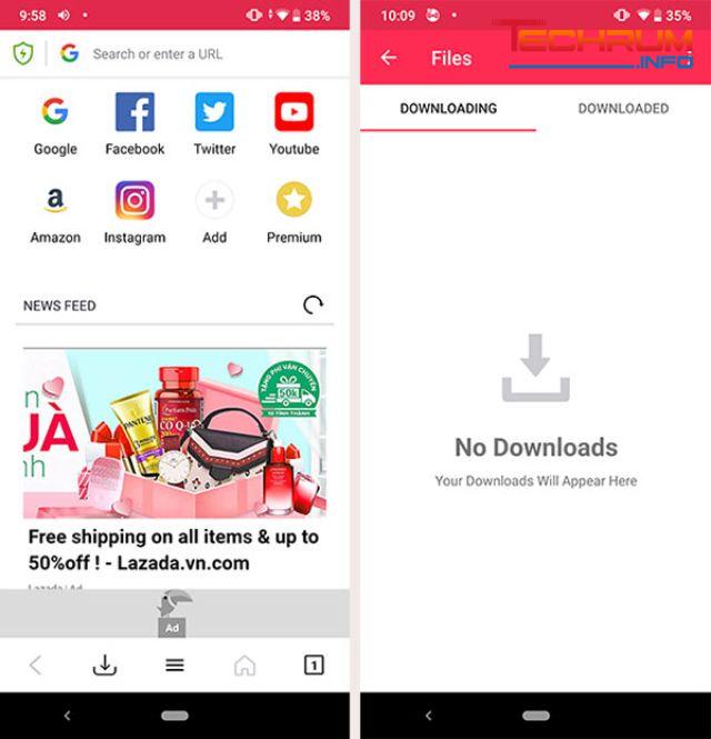 Phần mềm download cho điện thoại Downloader & Private Browser