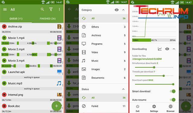 Phần mềm download cho điện thoại Advanced Download Manager