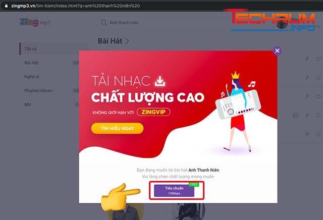 Cách tải nhạc từ Zing MP3 về máy tính bước 5