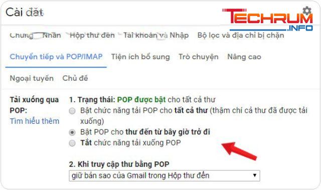 Bật POP/IMAP trong cài đặt Gmail bước 4